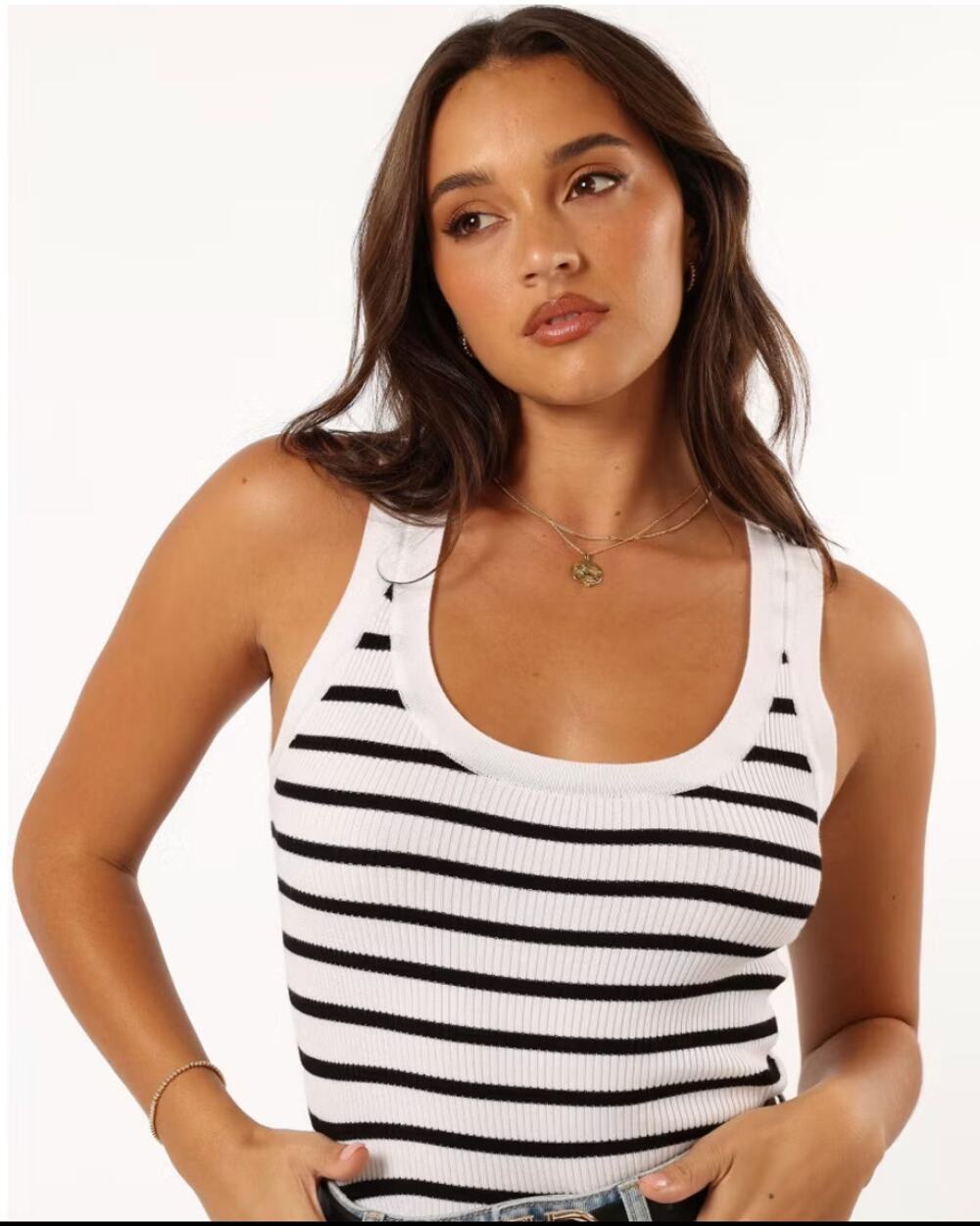 Petal and Pup Kloe Black and White Tank Top Medium.